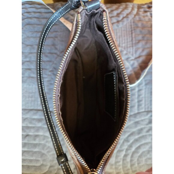 Coach Signature Demi Mini Pouch Shoulder Bag Canvas Leather Brown 6094 Vintage - Picture 8 of 9